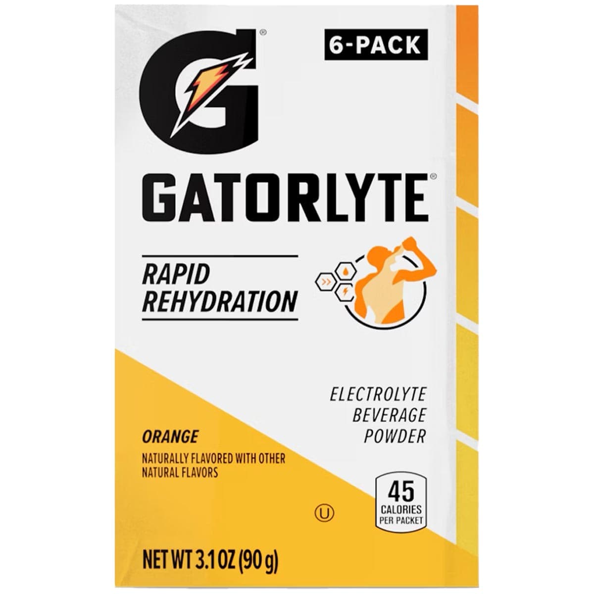 Orange Gatorade Gatorlyte Rapid Rehydration Powder Sticks