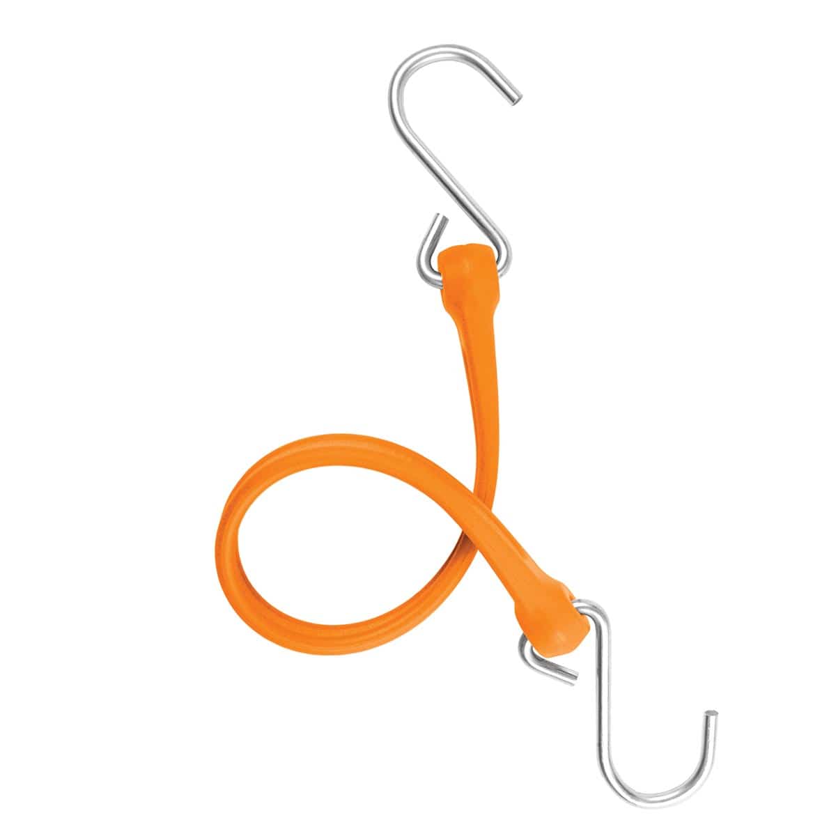 Orange Heavy Duty Poly Bungee Straps with Galvanized Steel Hooks