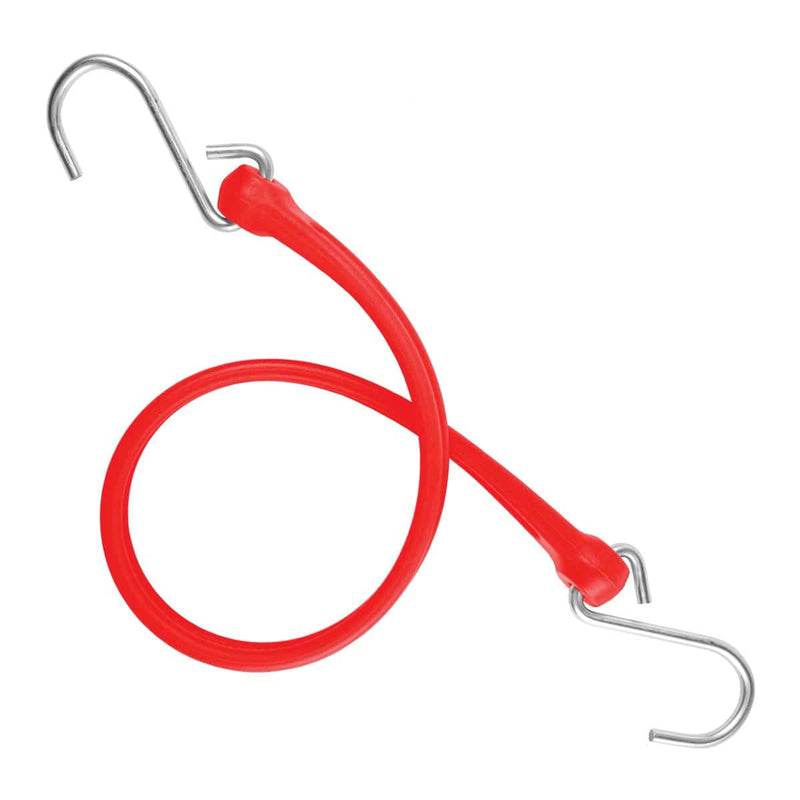 Red Heavy Duty Poly Bungee Straps with Galvanized Steel Hooks