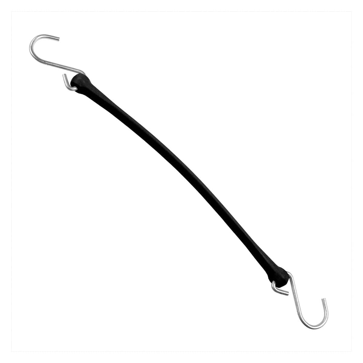 Black Industrial Grade Poly Tarp Straps with Galvanized Steel Hooks