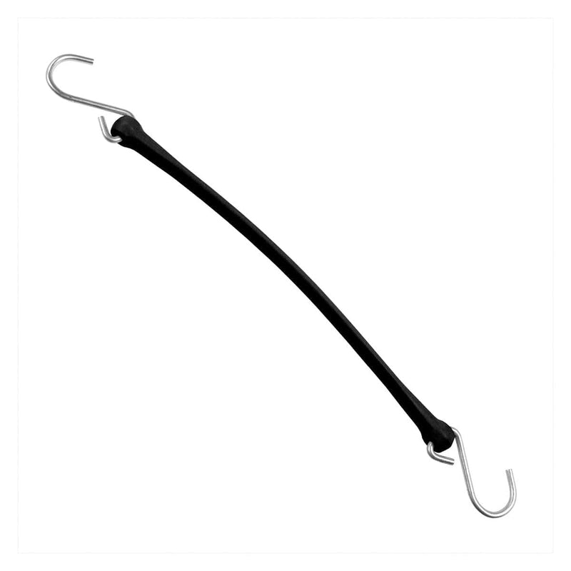 Black Industrial Grade Poly Tarp Straps with Galvanized Steel Hooks