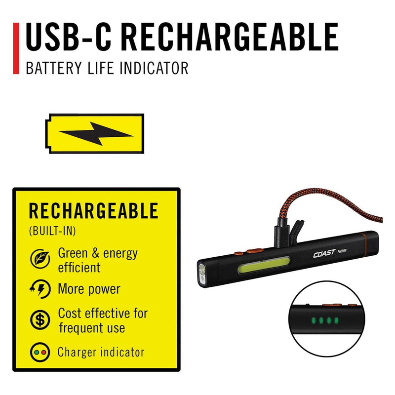 Coast PM50R Rechargeable Dual Beam LED Work Light