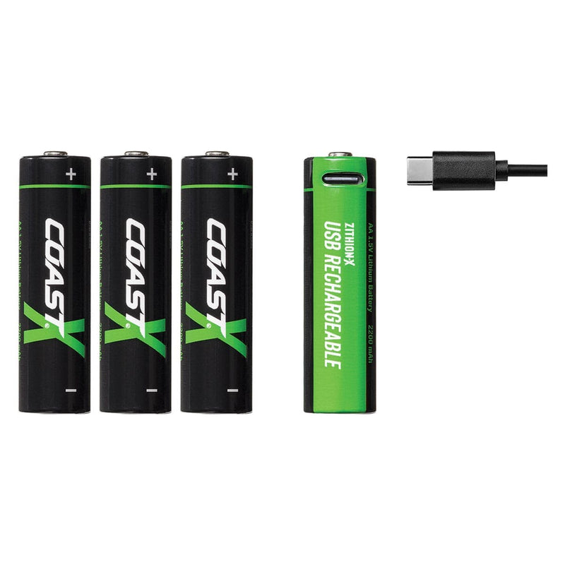 AA Coast Zithion-X Rechargeable Batteries