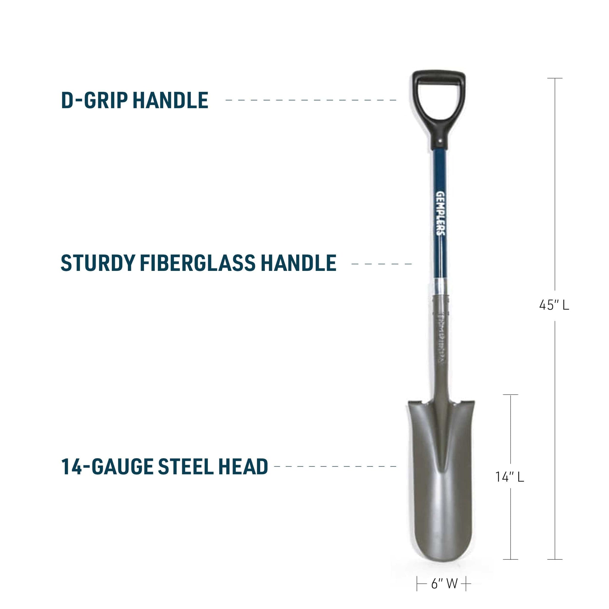Gemplers Drain Spade with Fiberglass Handle