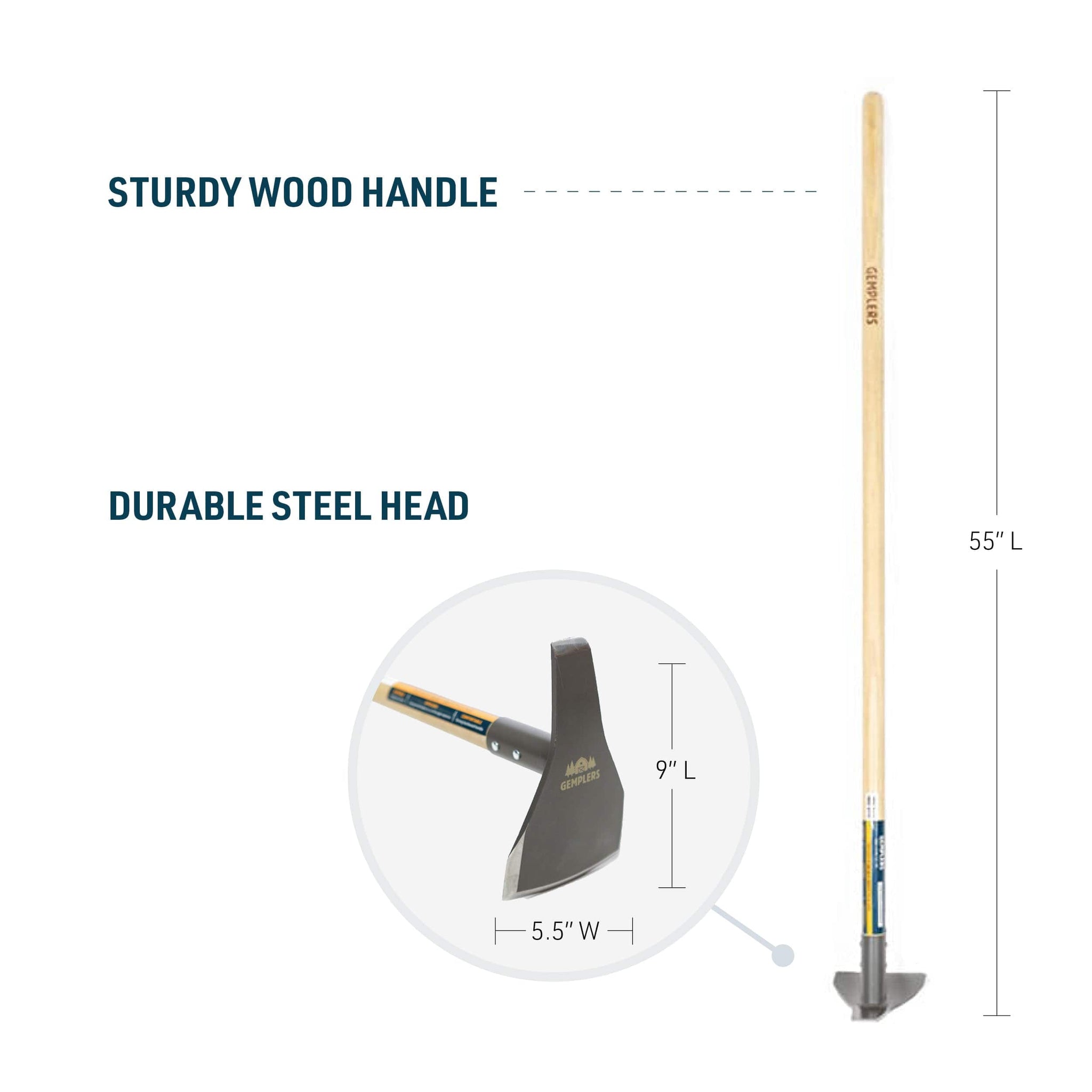 Gemplers Pick Hoe with Wood Handle