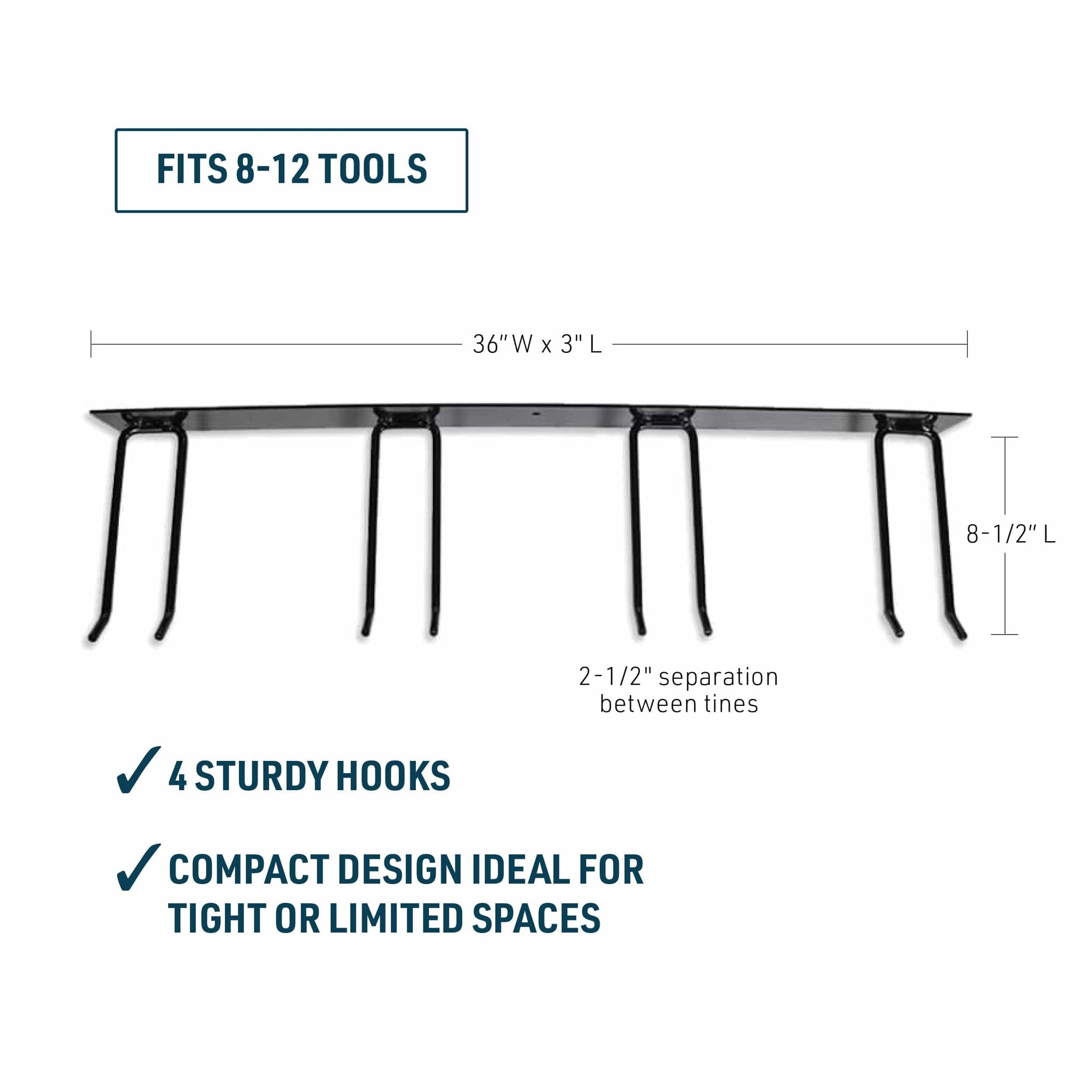 Gemplers Four Hook Tool Rack