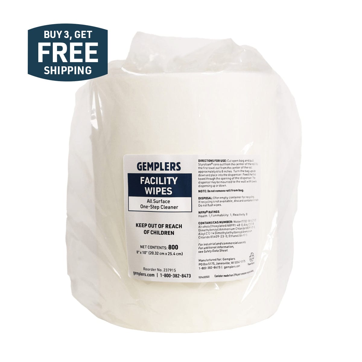 Gemplers Facility Wipes