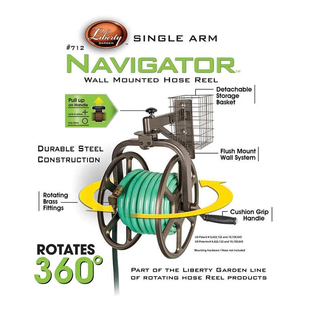 Liberty Single Arm Navigator Rotating Hose Reel