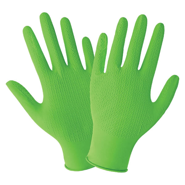 Pretty Green × GLOVERALL V.UNION JK Panther-Guard High Visibility Green 6-mil Biodegradable Nitrile