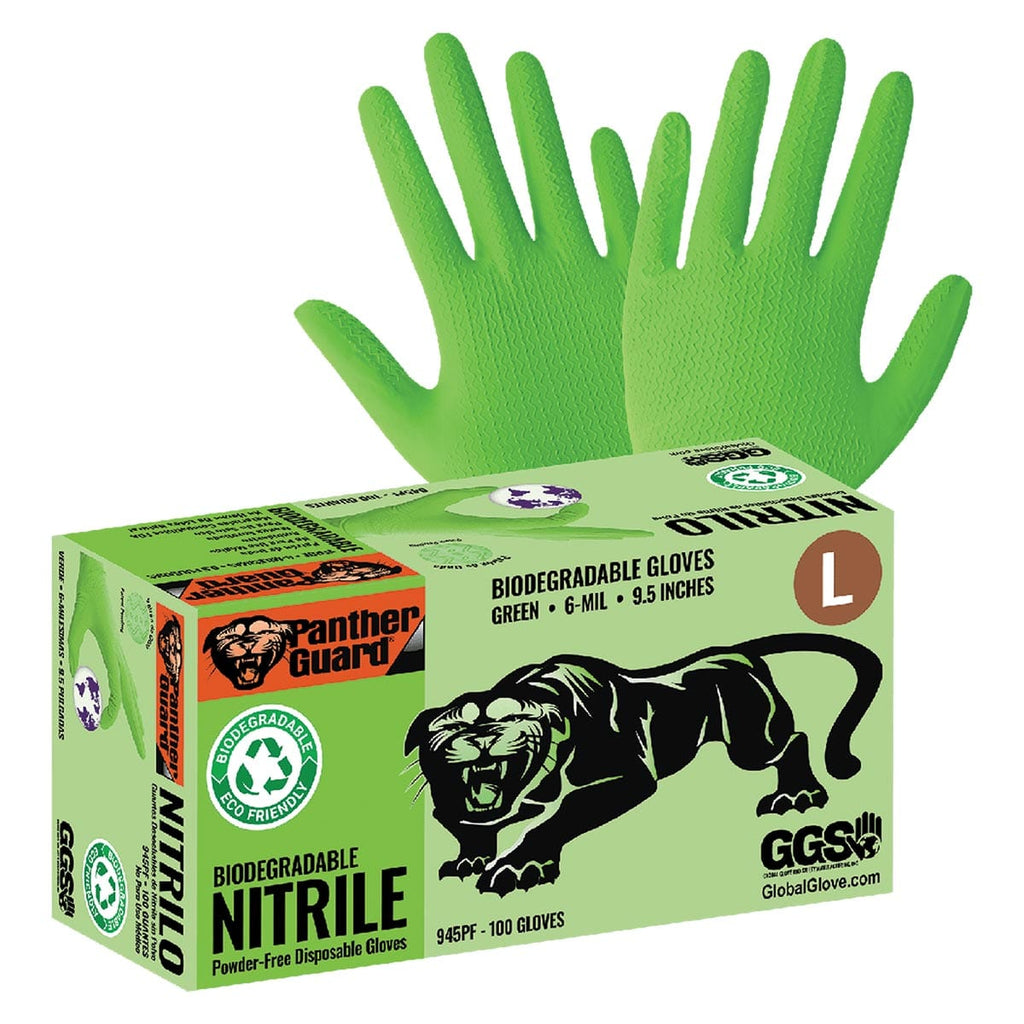 Panther-Guard High Visibility Green 6-mil Biodegradable Nitrile Gloves