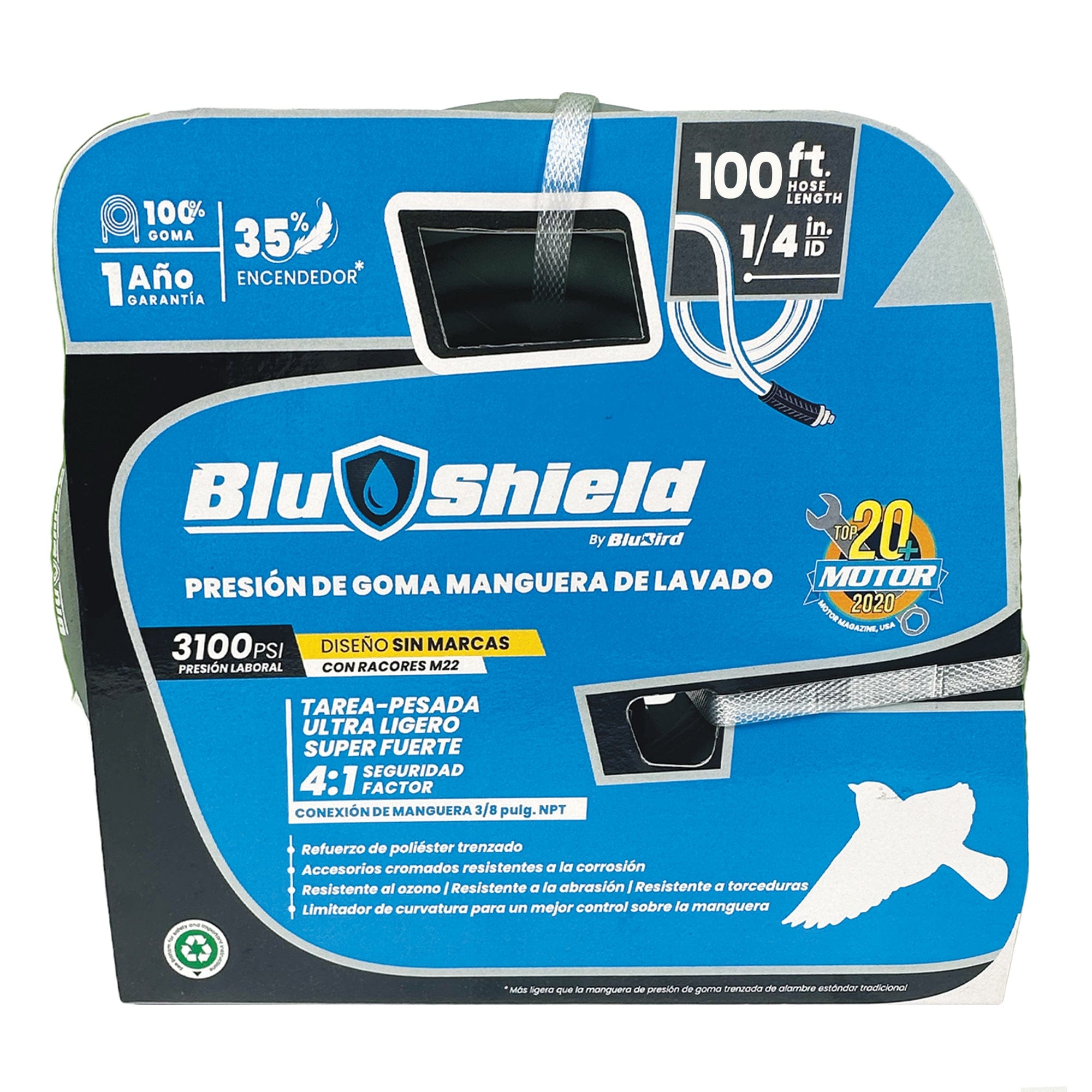 BluShield PSI Rubber Pressure Washer Hose 1/4" 3000