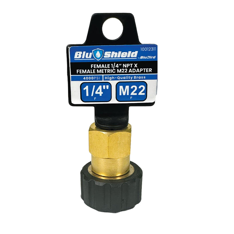 BluShield 1/4" Female Pipe Thread x Female Metric Pressure Washer Adapter