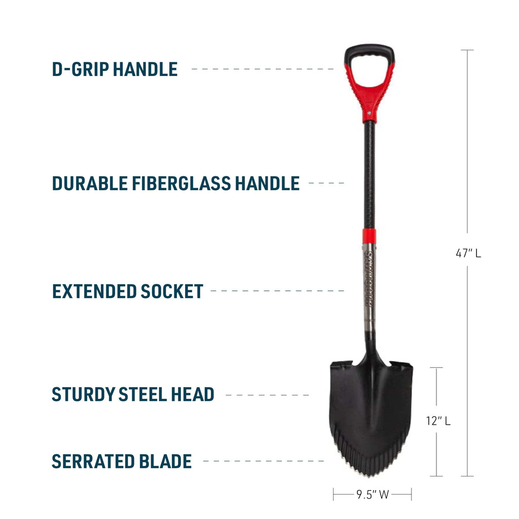 Gemplers Sawtooth Round Point Shovel with D-Grip