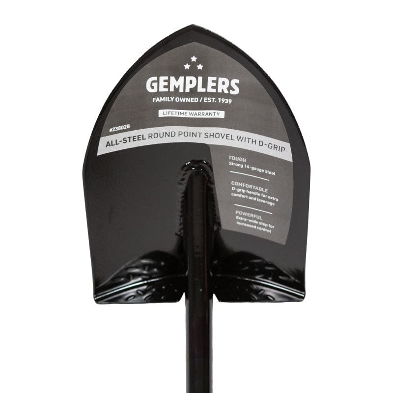 Gemplers All-Steel Round Point Shovel with D-Grip Handle