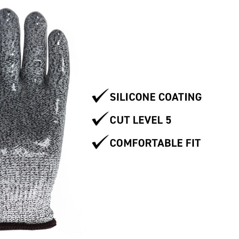 Gemplers Cut Resistant Gloves with Silicone Grip with listed silicone coating, cut level 5, comfortable fit