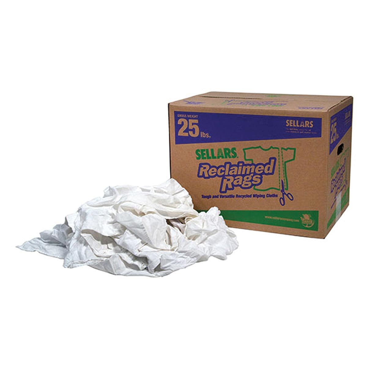 Reclaimed Pure White Rags | 25-lb Box