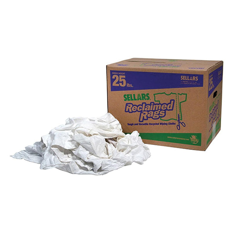 Reclaimed Pure White Rags | 25lb Box