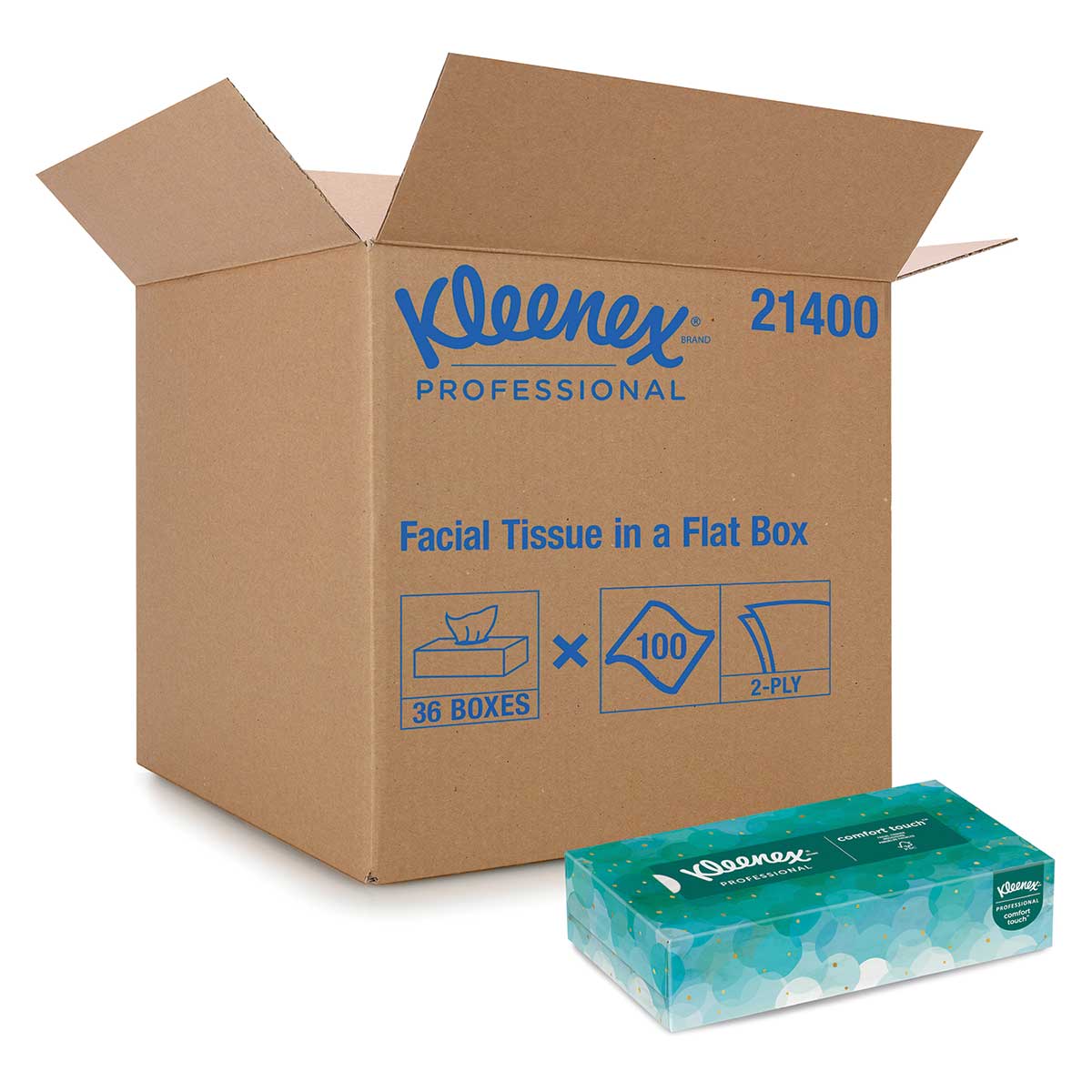 Kleenex 2-Ply Facial Tissue Flat Box | Case of 36