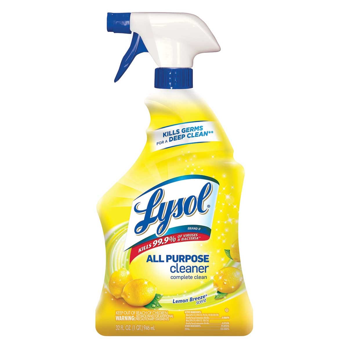 Lysol All Purpose Cleaner, Lemon Scented | 12 Count