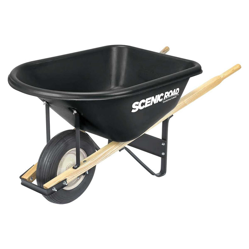 Scenic Lane 6 Cu Ft Poly Wheelbarrow with Ribbed Tire
