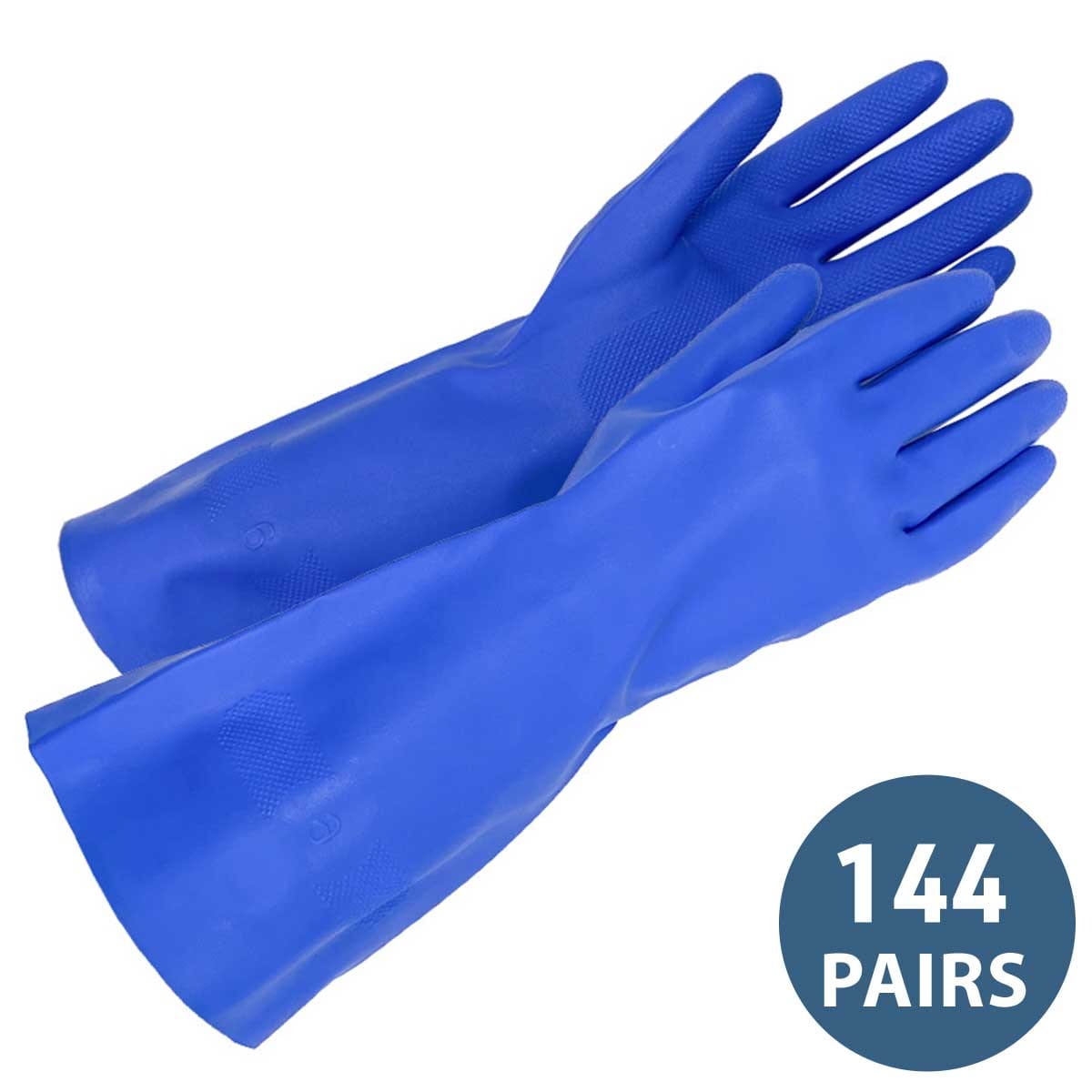 Bulk 11-mil Flock-Lined Chemical Resistant Nitrile Gloves, Size 6| 144 Pairs