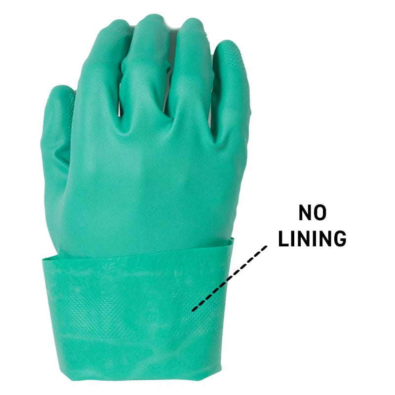 Unlined chemical resistant gloves.