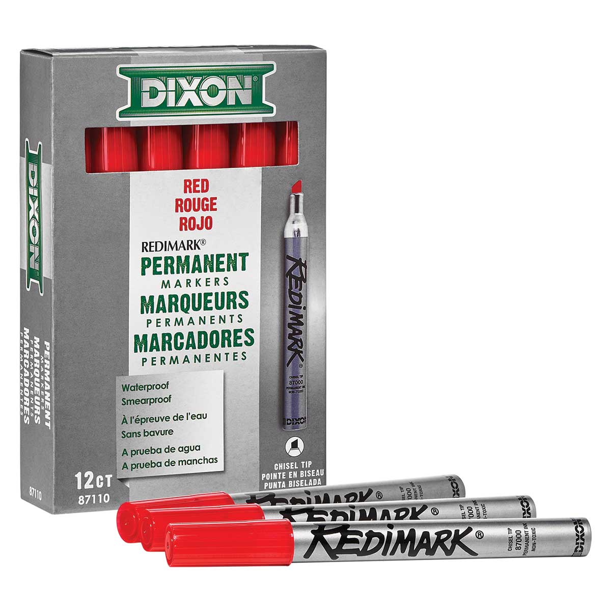 Dixon Redimark Metal Barrel Permanent Markers | 12 Pk