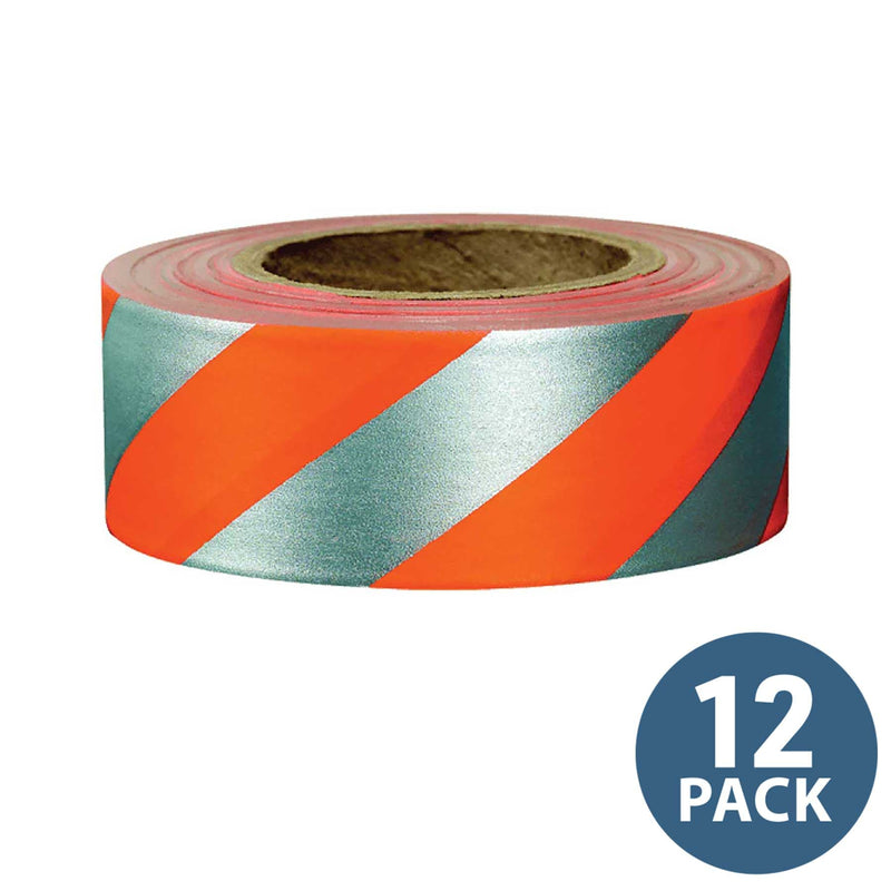 Day/Night Flagging Tape Orange & Sliver | 12 Pack