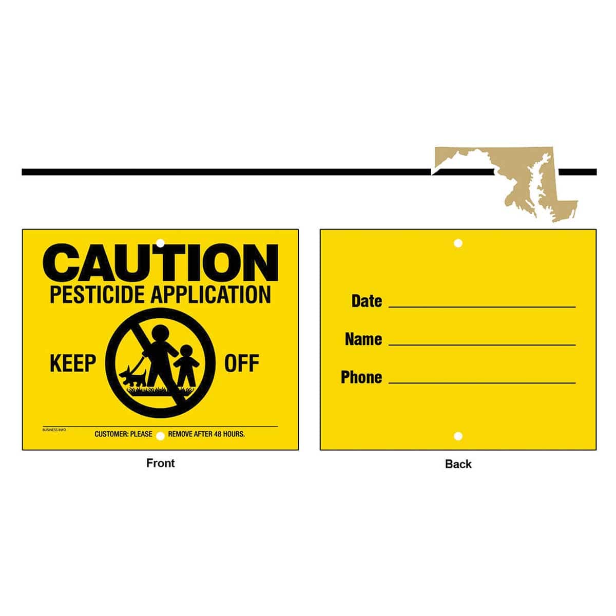State Specific Pesticide Signs, Sign Only