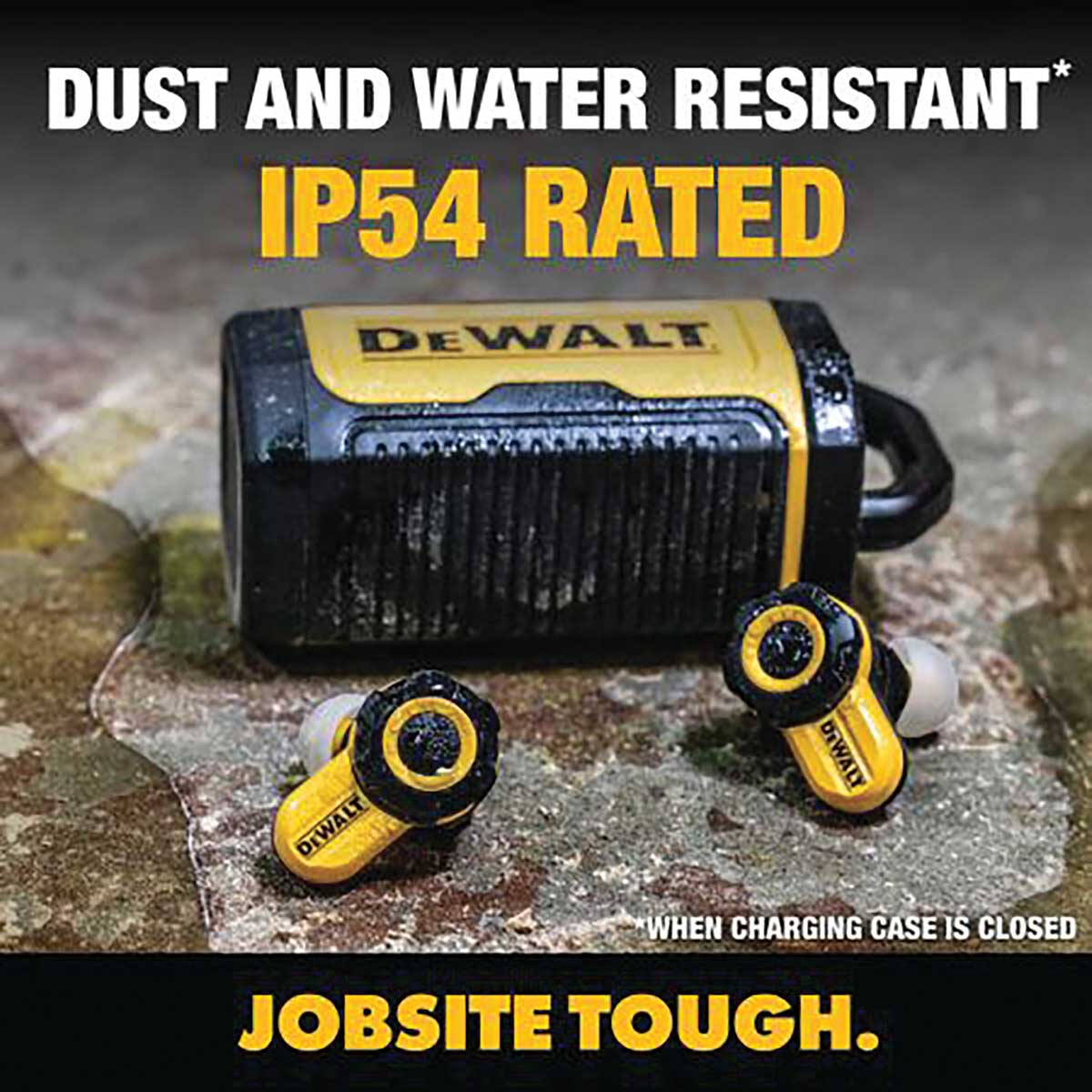 DEWALT Jobsite Pro-X2 Noise Canceling Wireless Earbuds-FG