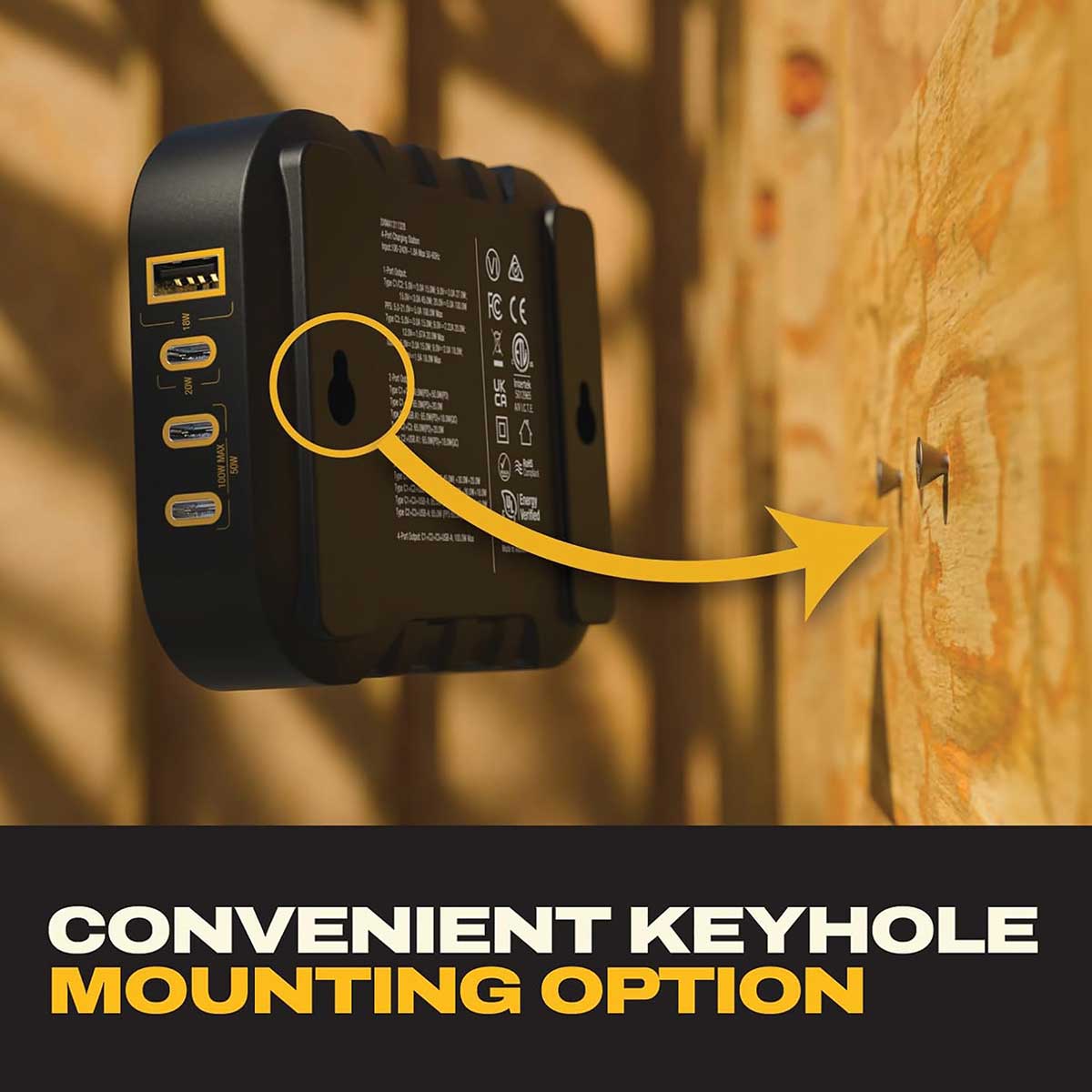 DEWALT 100W 120V 4-Port Charging Station-FG