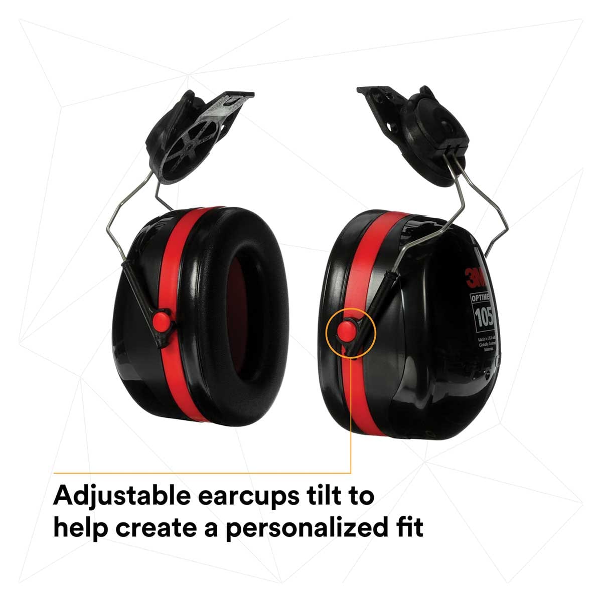 3M™ PELTOR™ Optime™ 105 Earmuffs H10P3E, Hard Hat Attachable