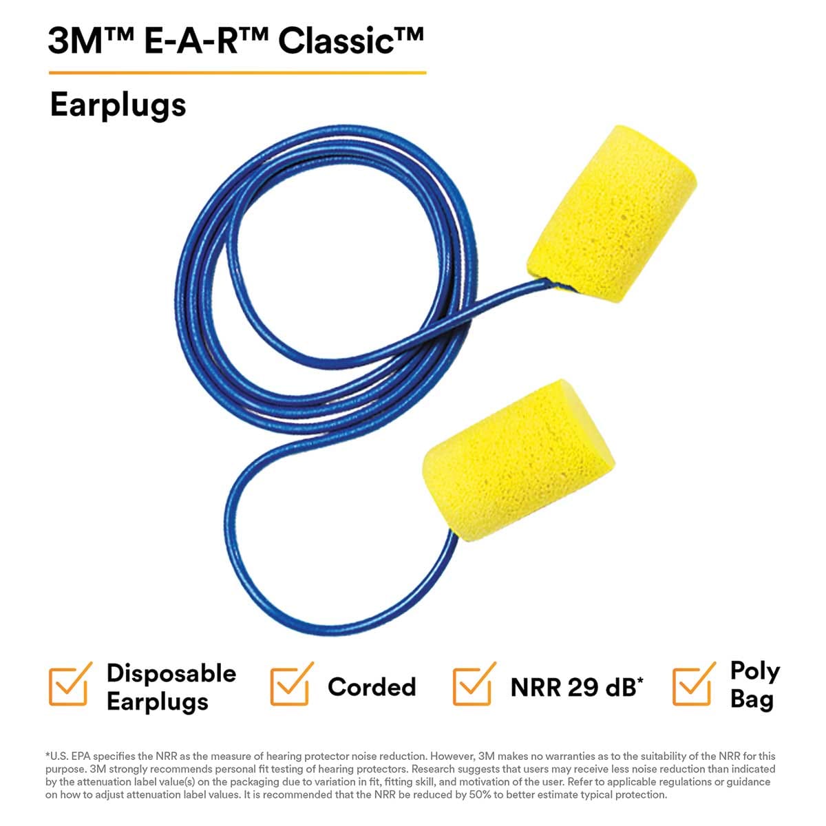 3M™ E-A-R Classic Ear Plugs | 200 Pairs