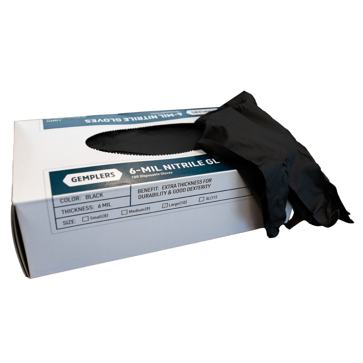 Gemplers 6-mil Black Nitrile Gloves | Box of 100 Gloves