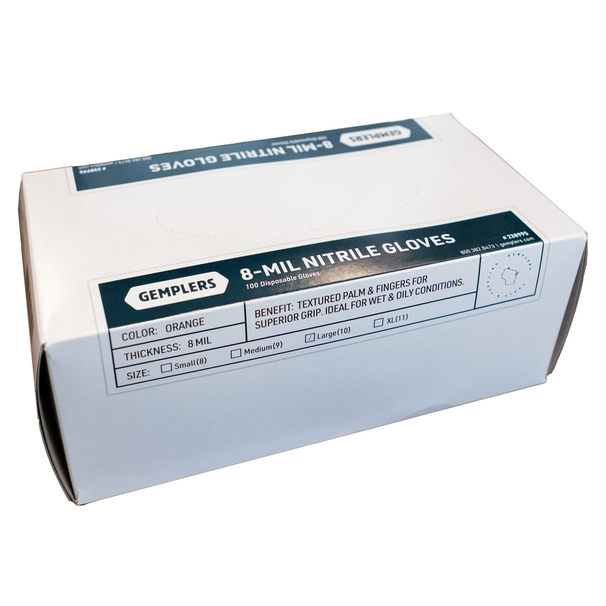 Gemplers 8-mil Orange Nitrile Gloves | Box of 100 Gloves