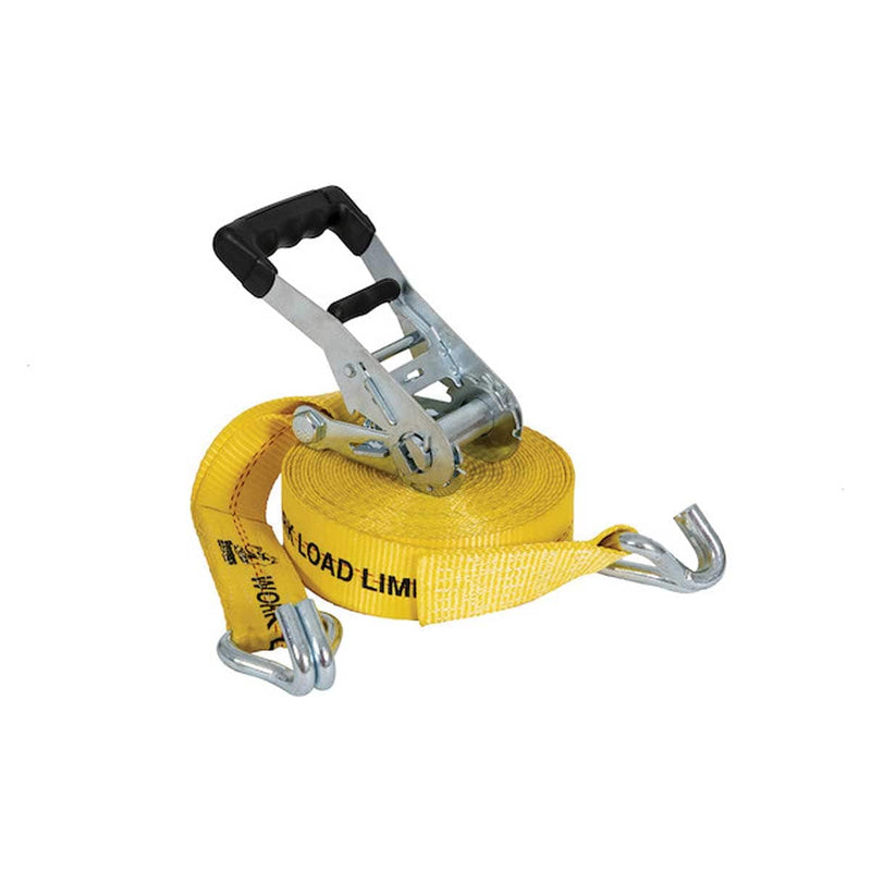 30' Commercial-Grade Ratchet Tie Down with Double J-Hooks