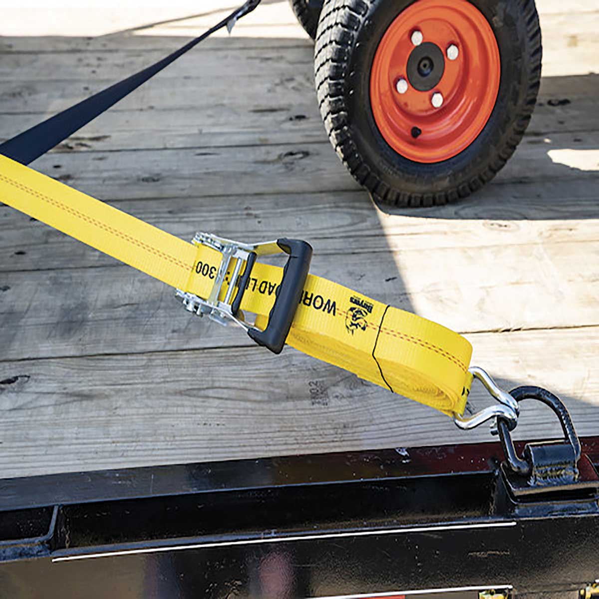 30' Commercial-Grade Ratchet Tie Down with Double J-Hooks