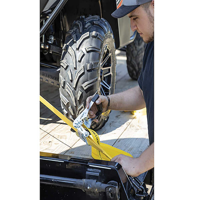 30' Commercial-Grade Ratchet Tie Down with Double J-Hooks