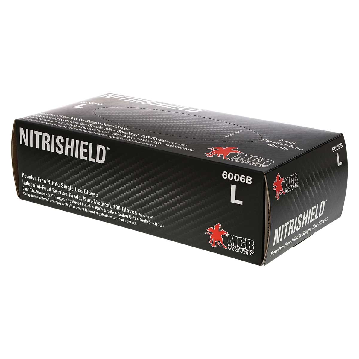 6006B 6-mil Black Nitrile Gloves | Box of 100