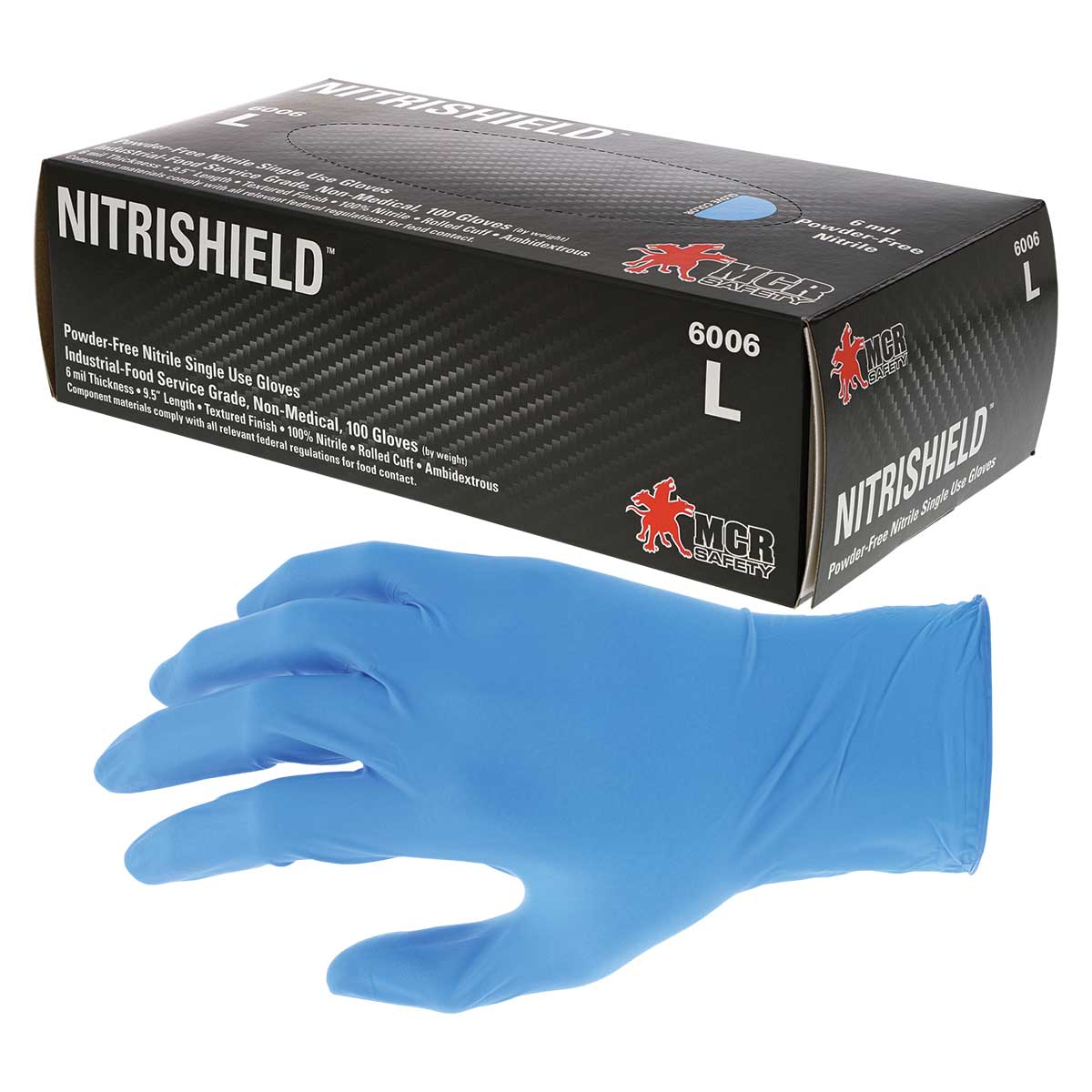6006 6-mil Blue Nitrile Gloves | Box of 100