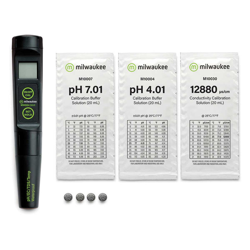 Milwaukee MW804 MAX Waterproof 4-in-1 pH/EC/TDS/Temperature Tester