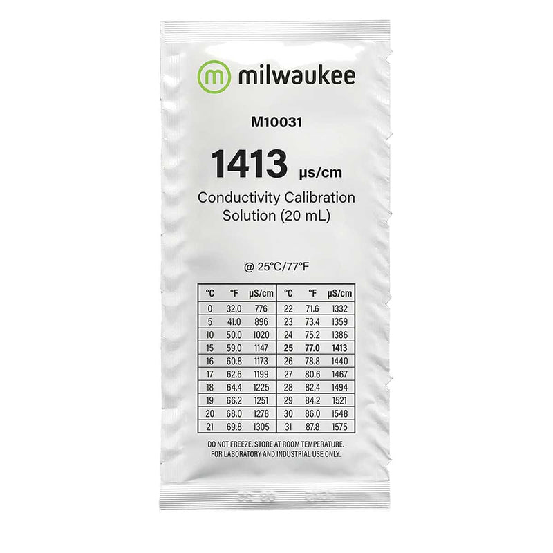 Milwaukee M10031B 1413 µS/cm Conductivity Calibration Solution Sachets | 25 Count