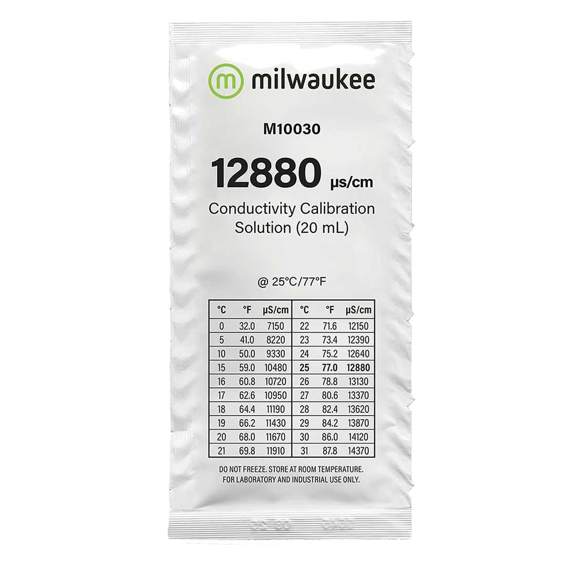 Milwaukee M10030B 12880 µS/cm Conductivity Calibration Solution Sachets | 25 Count