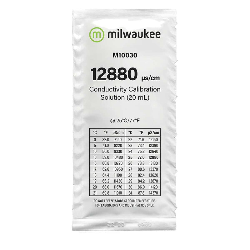 Milwaukee M10030B 12880 µS/cm Conductivity Calibration Solution Sachets | 25 Count
