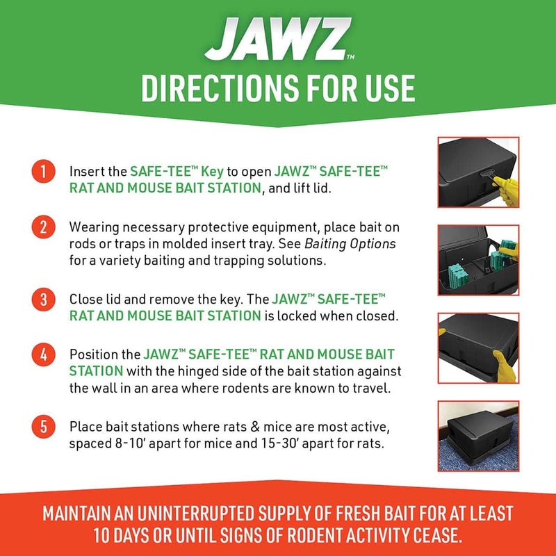 Jawz™ Safe-Tee™ Rat and Mouse Bait Station with Weighted Bottom
