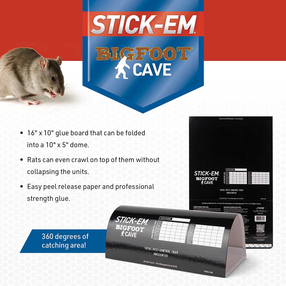 Stick-Em® Bigfoot Cave Glue Trap | 24 Pack