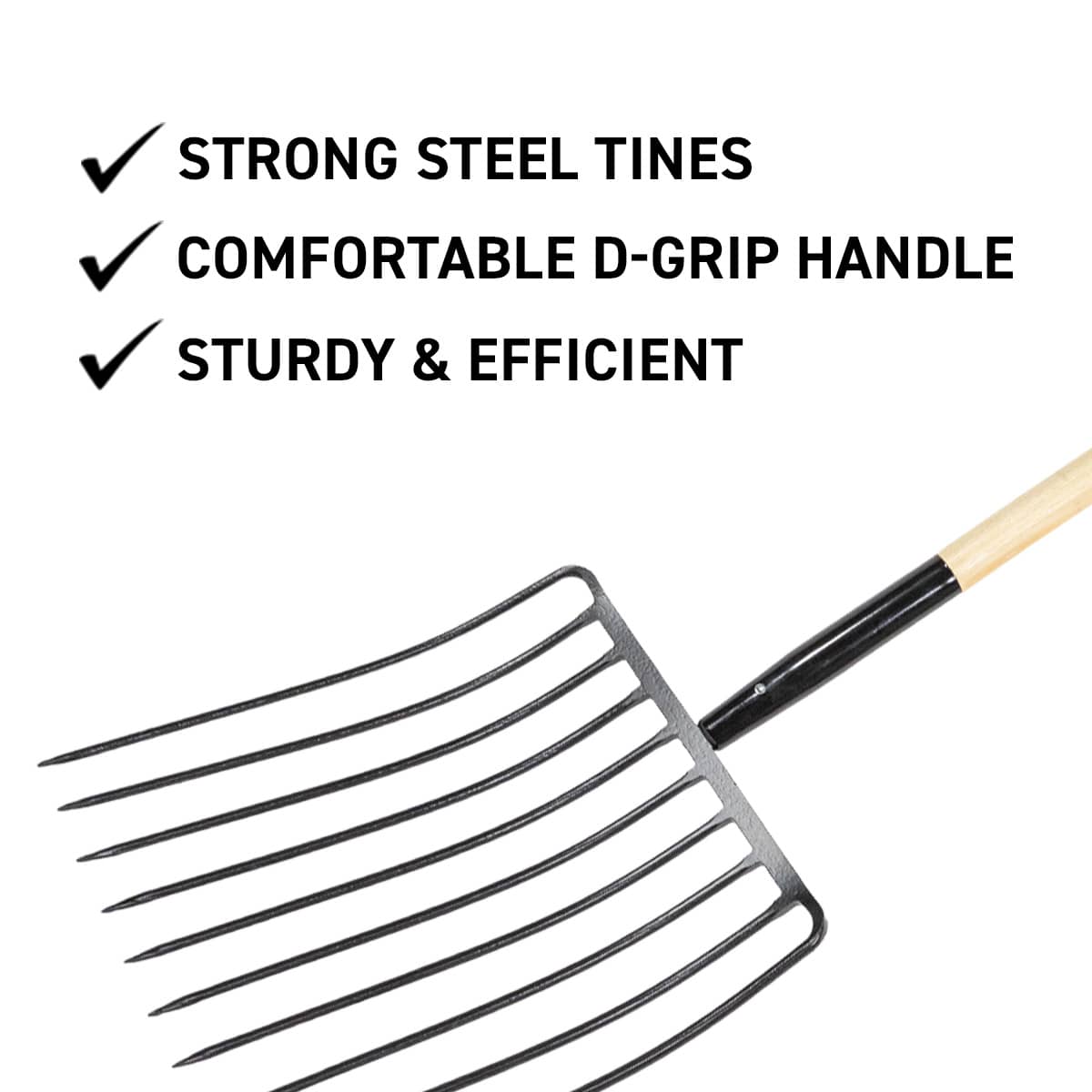 Gemplers 10-Tine Mulch Fork with 33"L Wood Handle