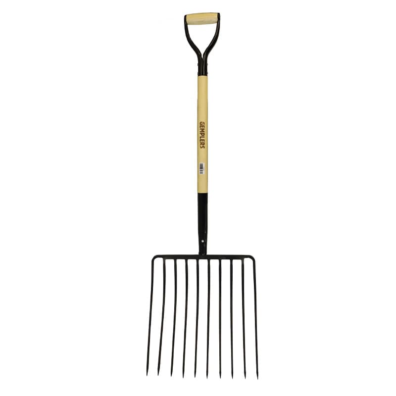 Gemplers 10-Tine Mulch Fork with 33"L Wood Handle