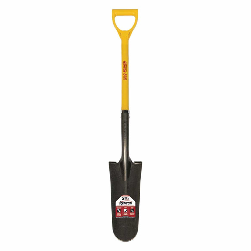 Kenyon 14" Open Back Drain Spade with D-Grip Handle