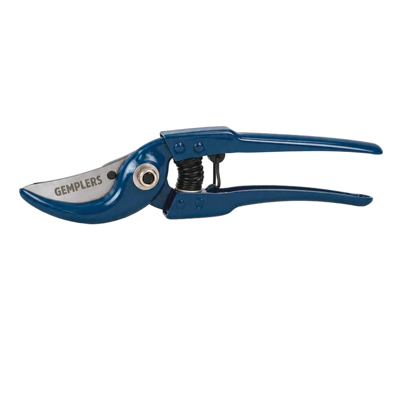 Horizontal view of Gemplers metal grip bypass pruner. 